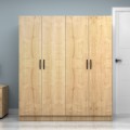 Vivian Megapap four doors melamine wardrobe in oak color 160x51.8x181cm.