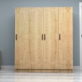 Vivian Megapap four doors melamine wardrobe in oak color 160x51.8x181cm.