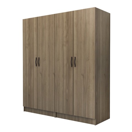 Vivian Megapap four doors melamine wardrobe in walnut color 160x51.8x181cm.