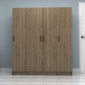Vivian Megapap four doors melamine wardrobe in walnut color 160x51.8x181cm.