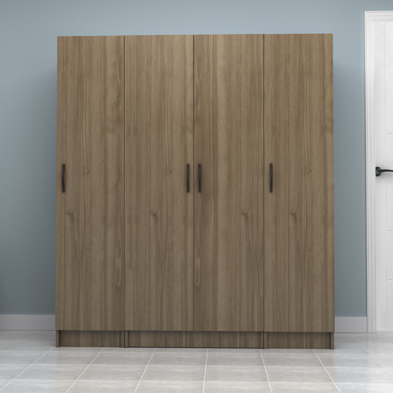 Vivian Megapap four doors melamine wardrobe in walnut color 160x51.8x181cm.