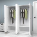 Vivian Megapap four doors melamine wardrobe in white color 160x51.8x181cm.