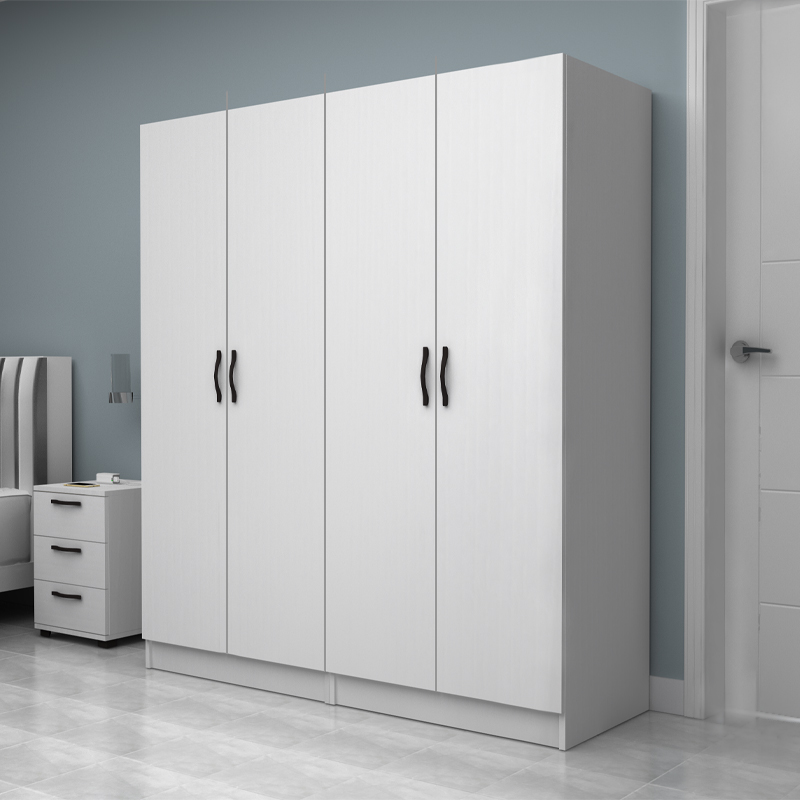 Vivian Megapap four doors melamine wardrobe in white color 160x51.8x181cm.