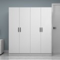Vivian Megapap four doors melamine wardrobe in white color 160x51.8x181cm.