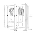 Vivian Megapap four doors melamine wardrobe in white color 160x51.8x181cm.