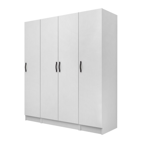 Vivian Megapap four doors melamine wardrobe in white color 160x51.8x181cm.