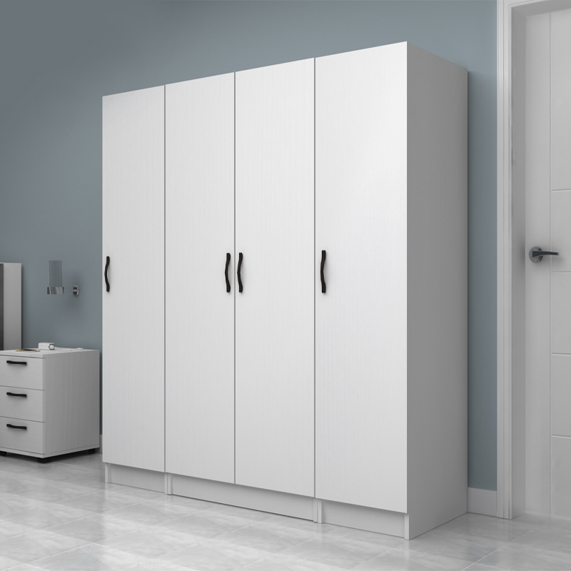 Vivian Megapap four doors melamine wardrobe in white color 160x51.8x181cm.