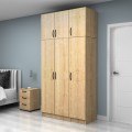Vivian Megapap three doors melamine wardrobe with cabinet in oak color 120x51.8x240cm.