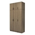Vivian Megapap three doors melamine wardrobe with cabinet in walnut color 120x51.8x240cm.