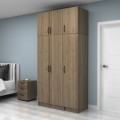 Vivian Megapap three doors melamine wardrobe with cabinet in walnut color 120x51.8x240cm.