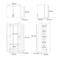 Vivian Megapap three doors melamine wardrobe with cabinet in walnut color 120x51.8x240cm.