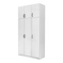 Vivian Megapap three doors melamine wardrobe with cabinet in white color 120x51.8x240cm.
