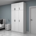Vivian Megapap three doors melamine wardrobe with cabinet in white color 120x51.8x240cm.