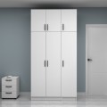 Vivian Megapap three doors melamine wardrobe with cabinet in white color 120x51.8x240cm.