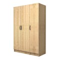 Vivian Megapap three doors melamine wardrobe in oak color 120x51.8x181cm.