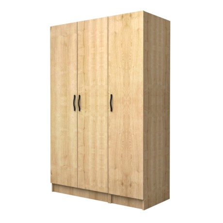 Vivian Megapap three doors melamine wardrobe in oak color 120x51.8x181cm.