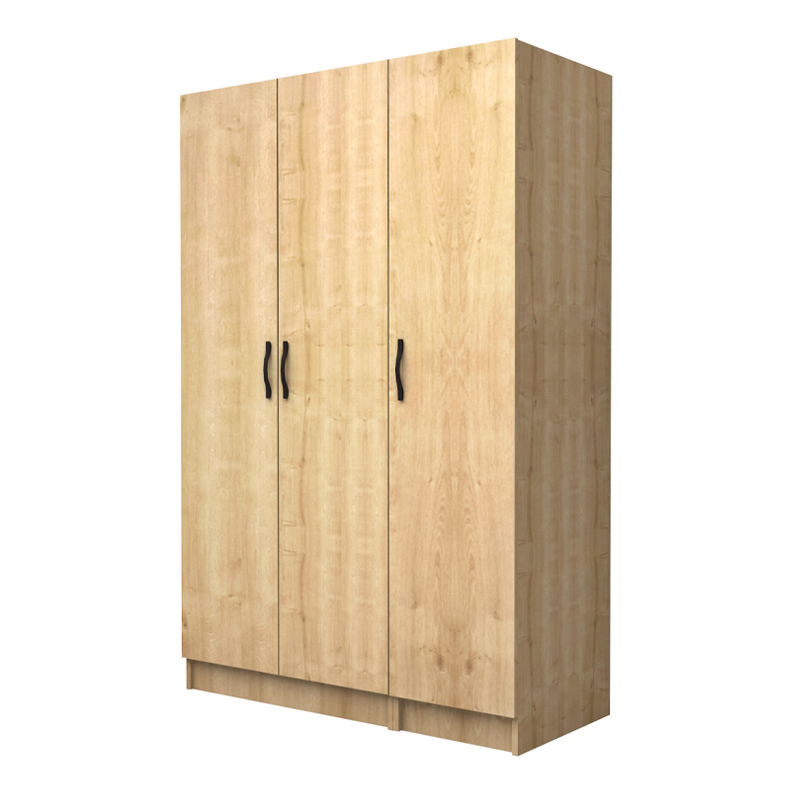 Vivian Megapap three doors melamine wardrobe in oak color 120x51.8x181cm.