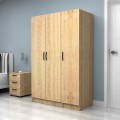 Vivian Megapap three doors melamine wardrobe in oak color 120x51.8x181cm.