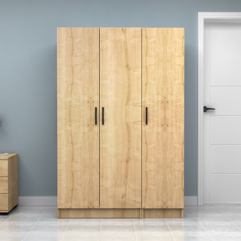 Vivian Megapap three doors melamine wardrobe in oak color 120x51.8x181cm.