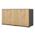 Venturo Megapap melamine office file cabinet in anthracite - oak color 160x40x80cm.