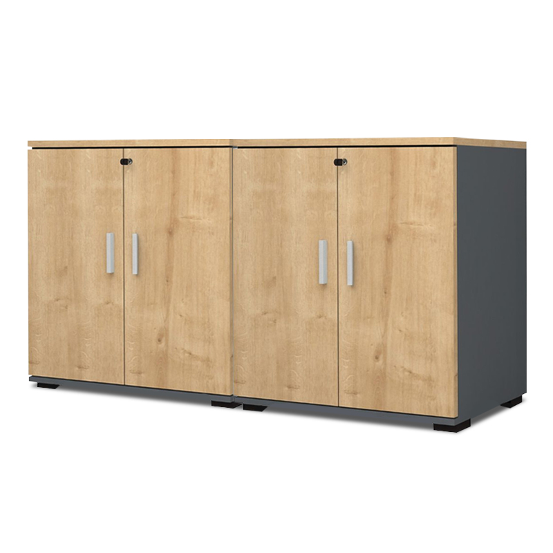Venturo Megapap melamine office file cabinet in anthracite - oak color 160x40x80cm.