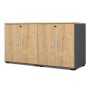 Venturo Megapap melamine office file cabinet in anthracite - oak color 160x40x80cm.