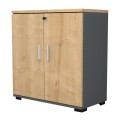 Venturo Megapap melamine office file cabinet in anthracite - oak color 80x40x80cm.