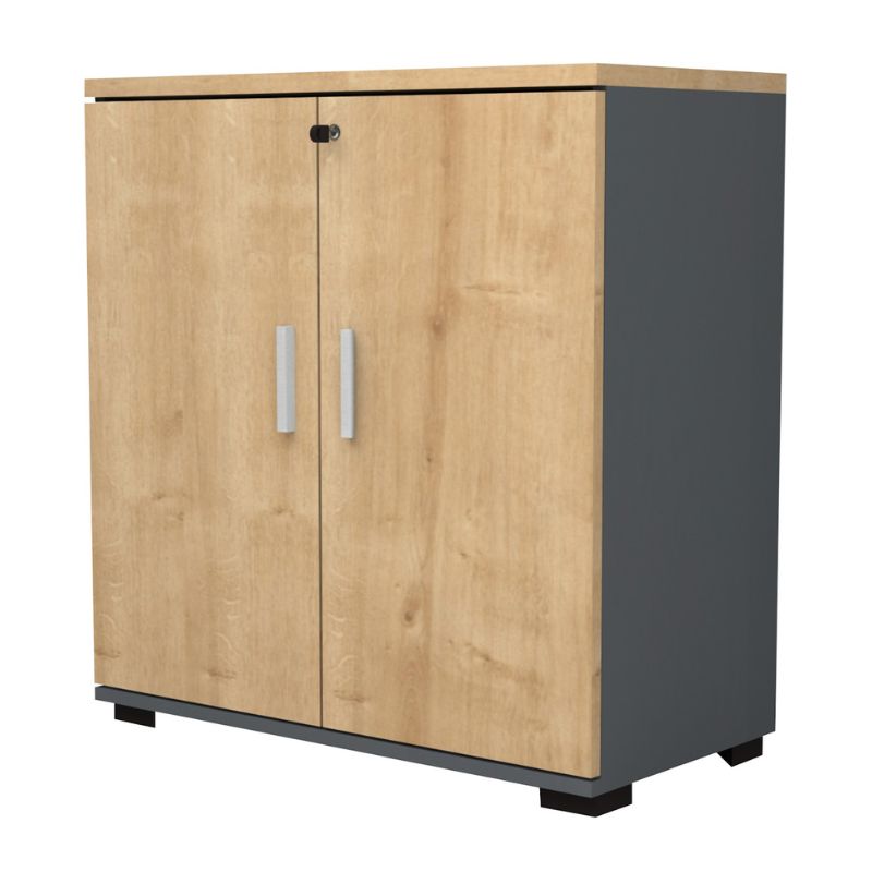 Venturo Megapap melamine office file cabinet in anthracite - oak color 80x40x80cm.