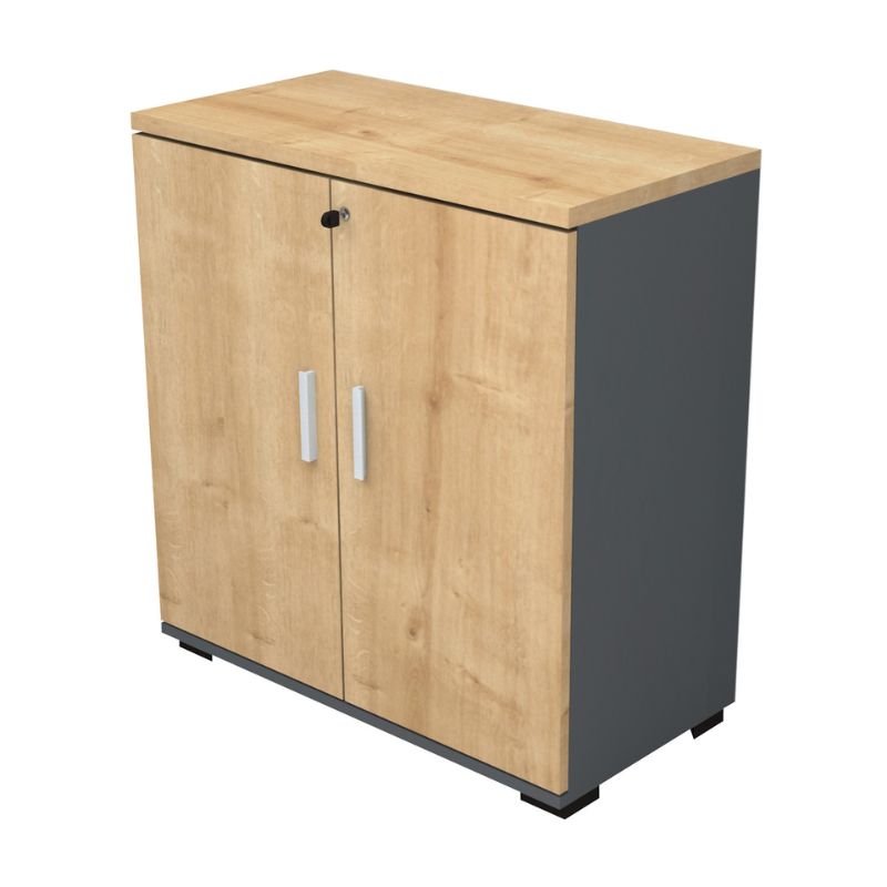 Venturo Megapap melamine office file cabinet in anthracite - oak color 80x40x80cm.