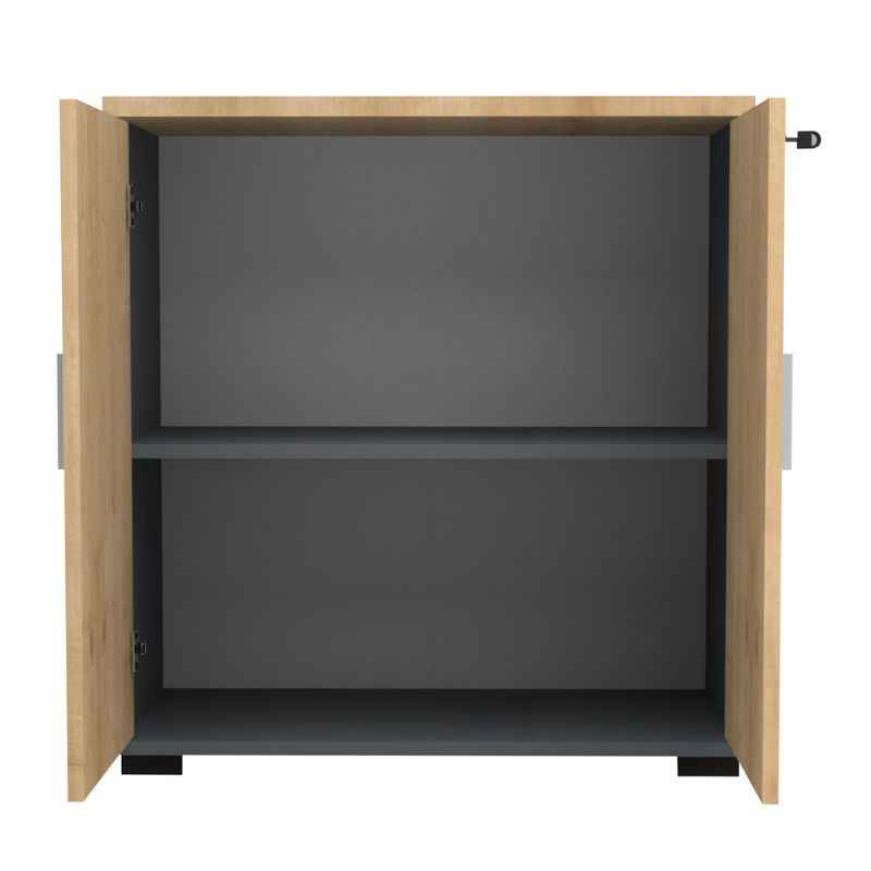Venturo Megapap melamine office file cabinet in anthracite - oak color 80x40x80cm.
