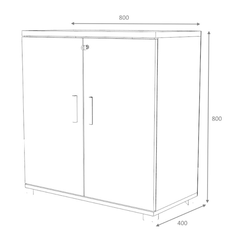 Venturo Megapap melamine office file cabinet in anthracite - oak color 80x40x80cm.