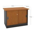 SIDE CABINET-A Grey/Cherry 90x45x70