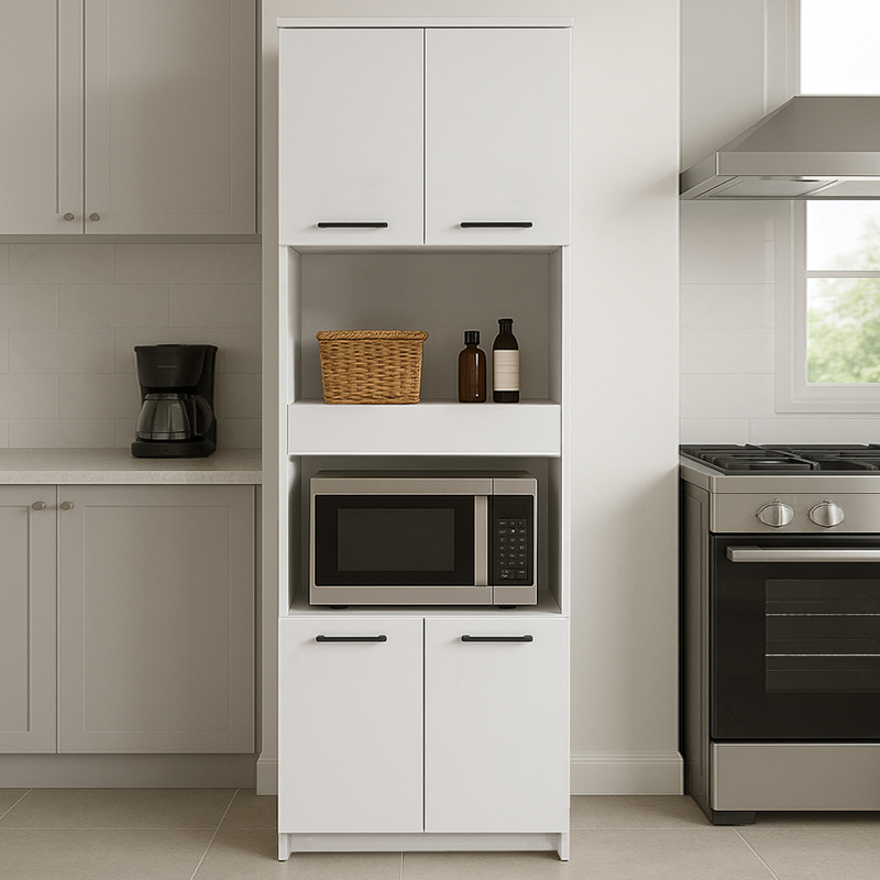 Alvento Megapap melamine multipurpose cabinet in white color 60x42x180cm.