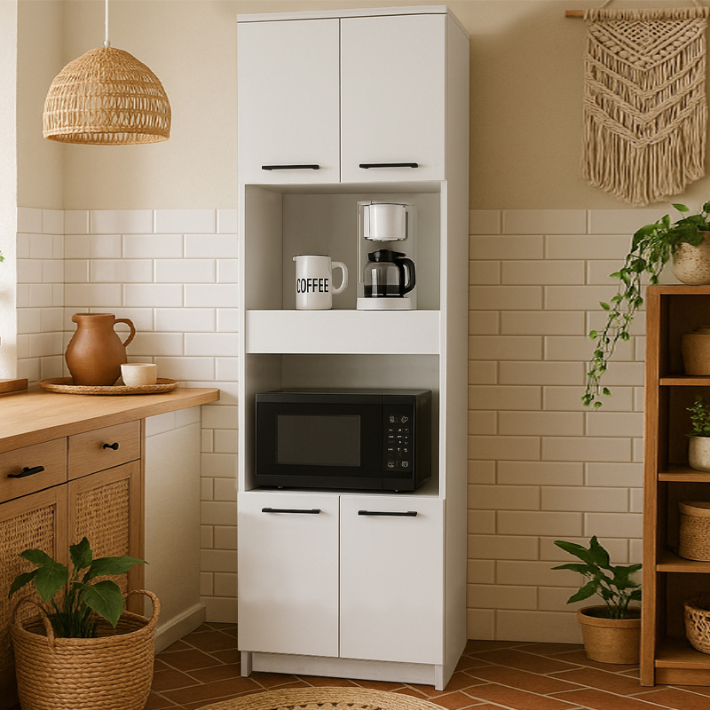 Alvento Megapap melamine multipurpose cabinet in white color 60x42x180cm.