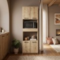 Ντουλάπι κουζίνας - μπάνιου Alvento Megapap χρώμα sapphire oak 60x42x180εκ.