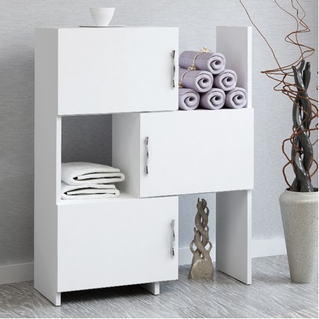 Anna Megapap melamine kitchen - bathroom cabinet in white color 65x31.5x89.8cm.