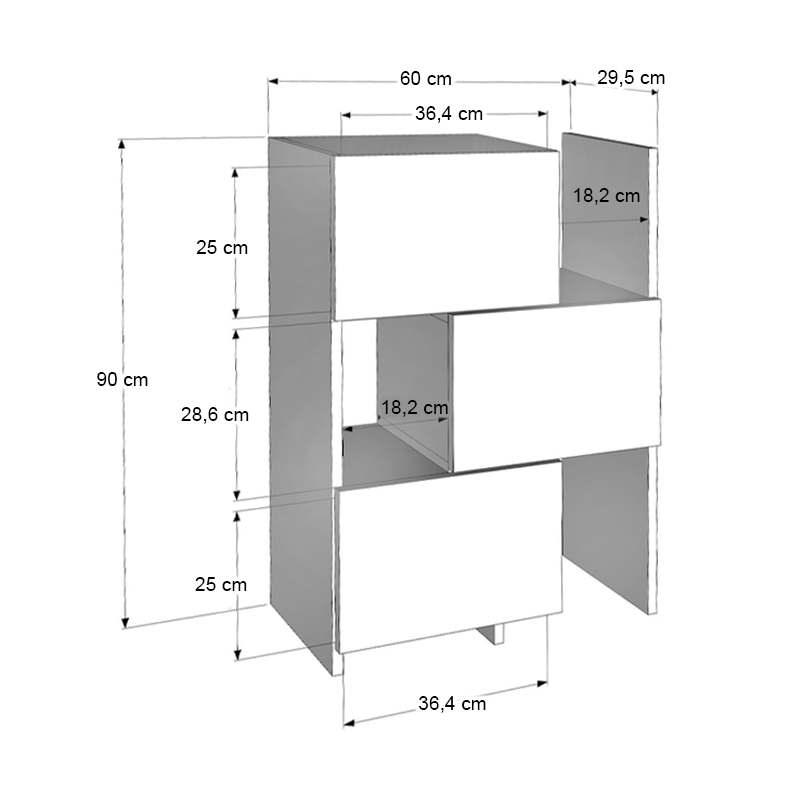 Anna Megapap melamine kitchen - bathroom cabinet in white color 65x31.5x89.8cm.
