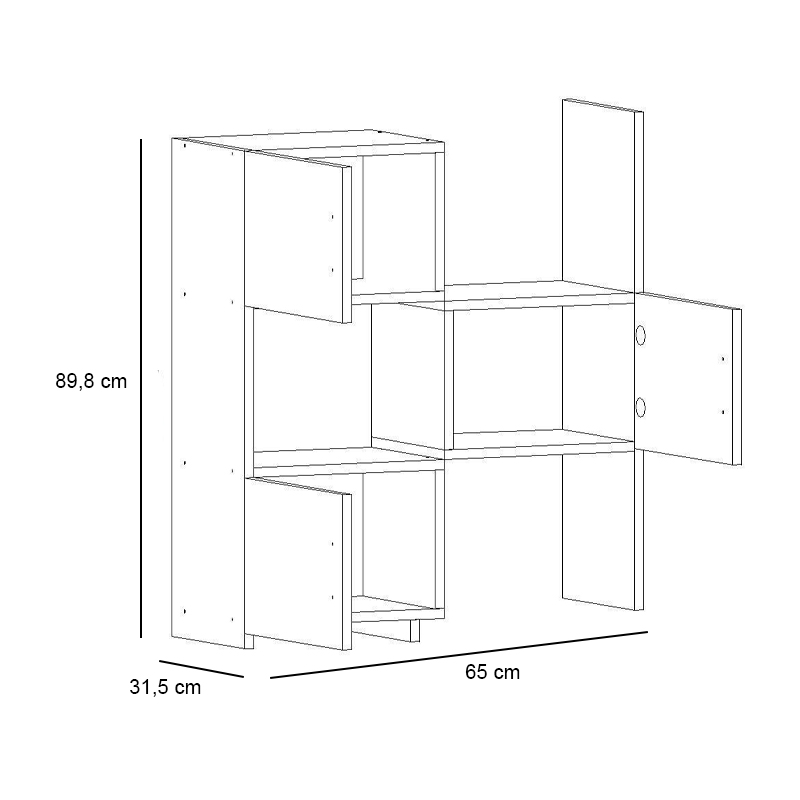 Anna Megapap melamine kitchen - bathroom cabinet in white color 65x31.5x89.8cm.