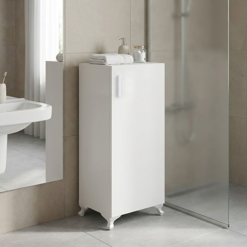 Mine Megapap melamine multipurpose cabinet in white color 30x32x88cm.
