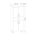 Montana Megapap melamine multipurpose cabinet in white color 59,4x31,5x140cm.