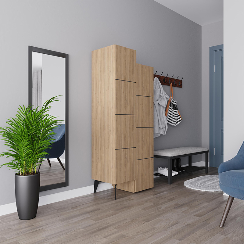 Stair Megapap melamine multipurpose cabinet in oak color 62,2x37,4x156cm