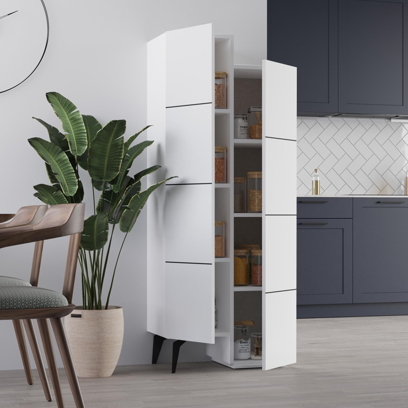 Stair Megapap melamine multipurpose cabinet in white color 62,2x37,4x156cm