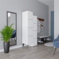 Stair Megapap melamine multipurpose cabinet in white color 62,2x37,4x156cm