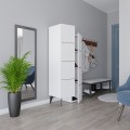 Stair Megapap melamine multipurpose cabinet in white color 62,2x37,4x156cm