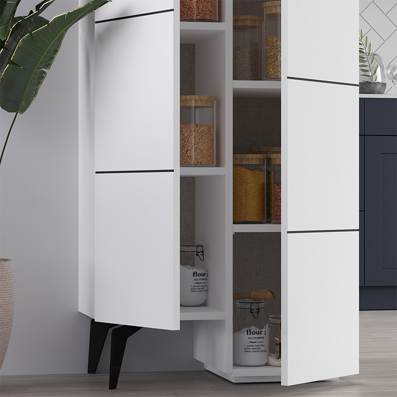 Stair Megapap melamine multipurpose cabinet in white color 62,2x37,4x156cm