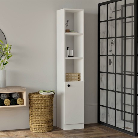 Trend Megapap melamine kitchen - bathroom cabinet in white color 30x29.6x170cm.