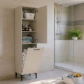 Singa Megapap melamine multipurpose cabinet in sandstone color 45x40x180cm.