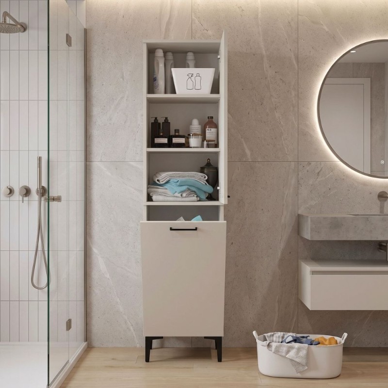 Singa Megapap melamine multipurpose cabinet in sandstone color 45x40x180cm.