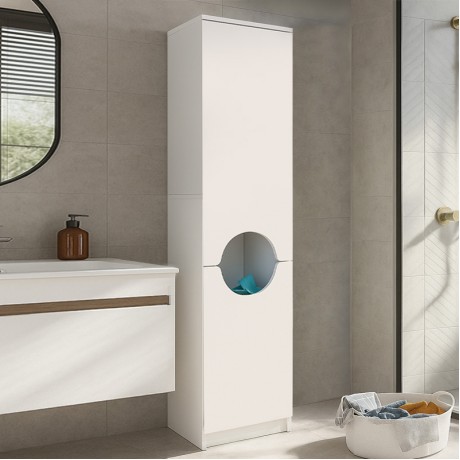 Verga Megapap melamine multipurpose cabinet in white color 45x40x180cm.