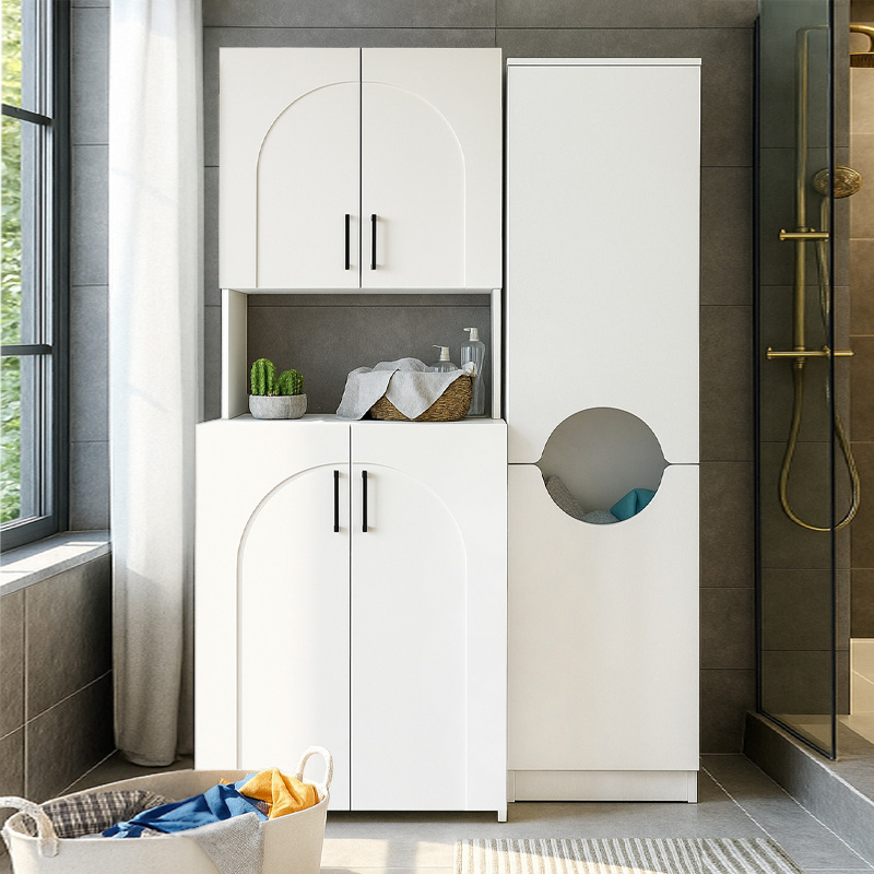 Verga Megapap melamine multipurpose cabinet in white color 45x40x180cm.